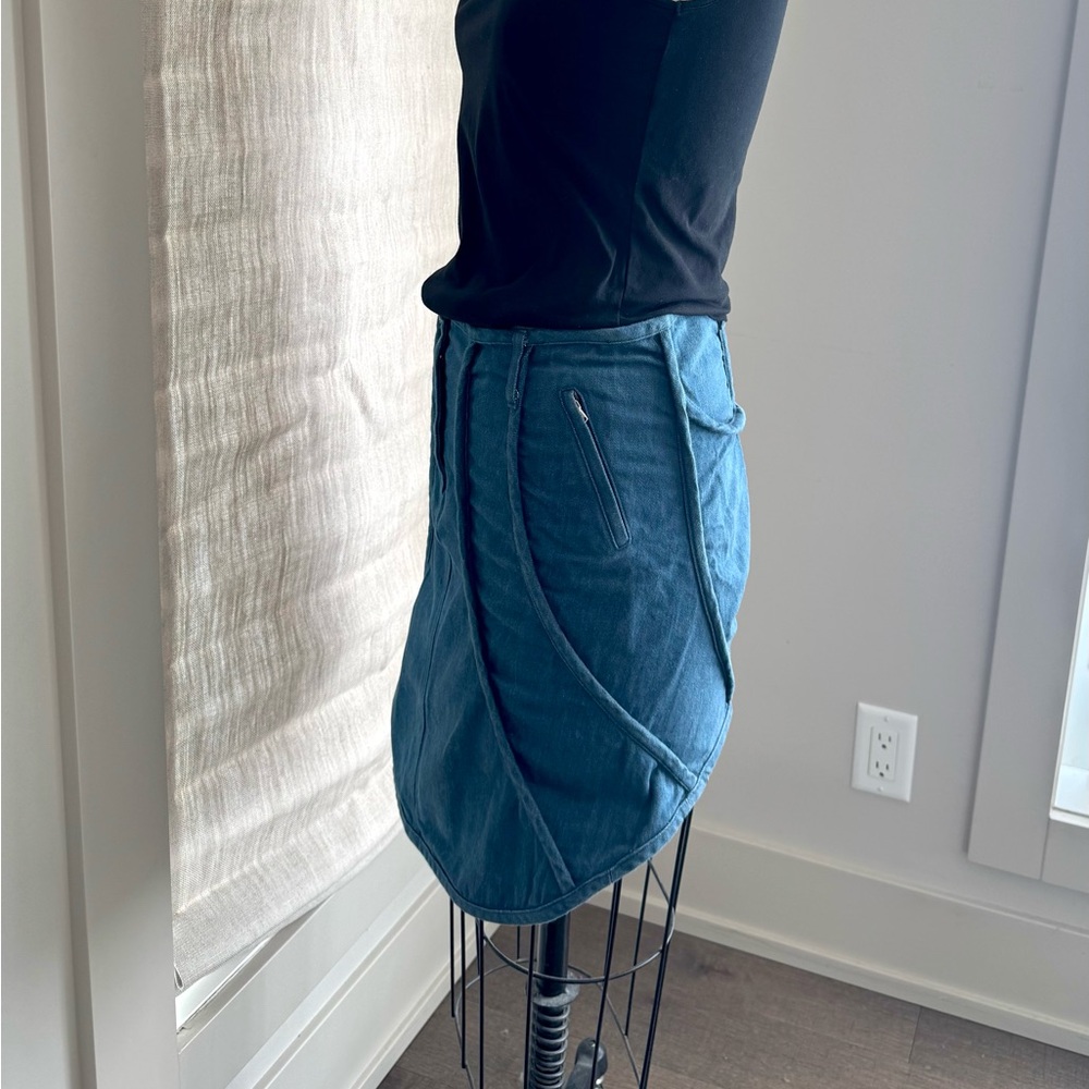 Costume National denim sculpted skirt